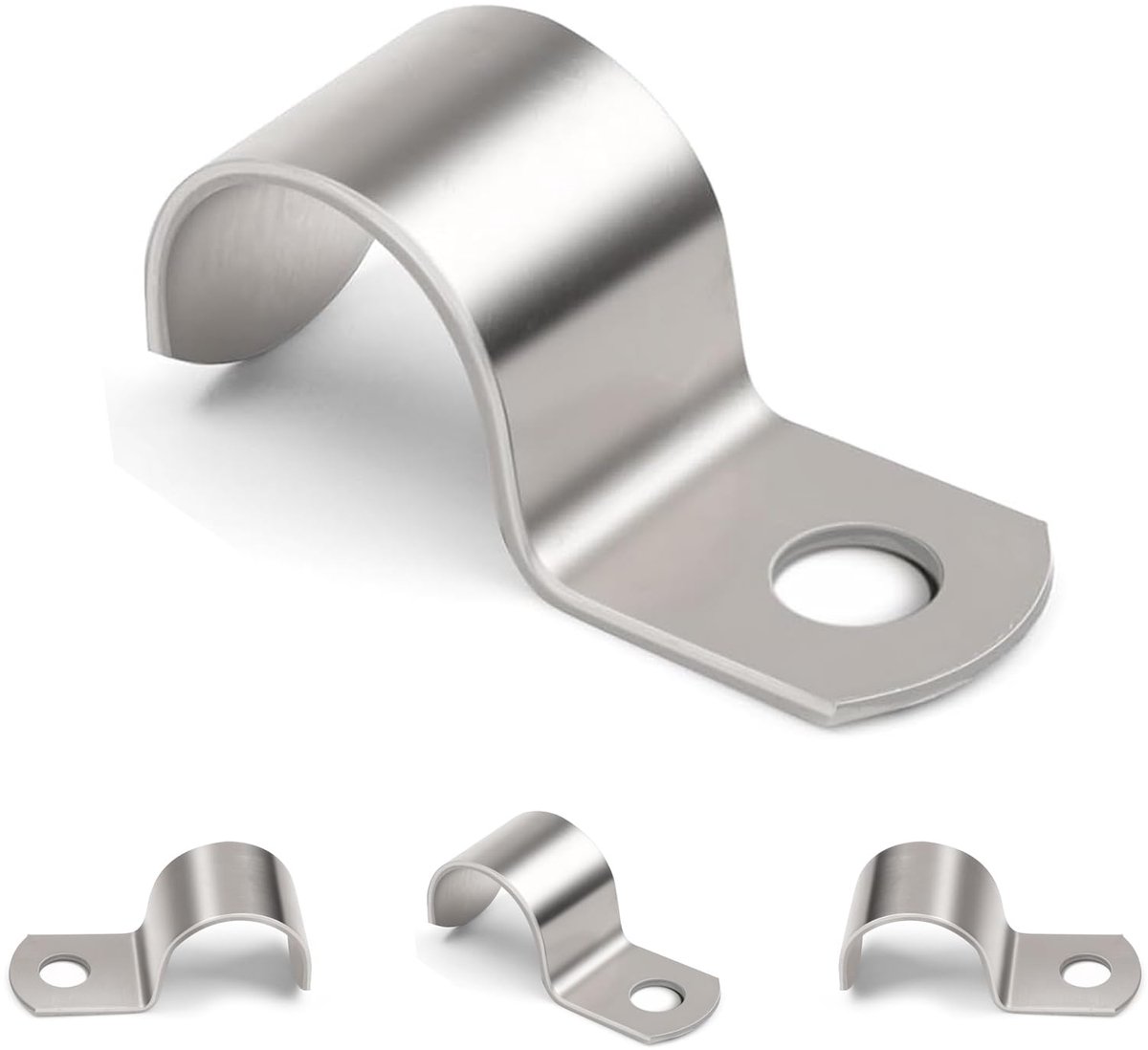10x metalen kabelklemmen, metalen buisklemmen, M25 V2A RVS 304 buisbevestiging, slanggesp, enkelgats buishouder, halve klem, bevestigingsklem, kabelbevestiging voor kabelbuizen Ø 25 mm
