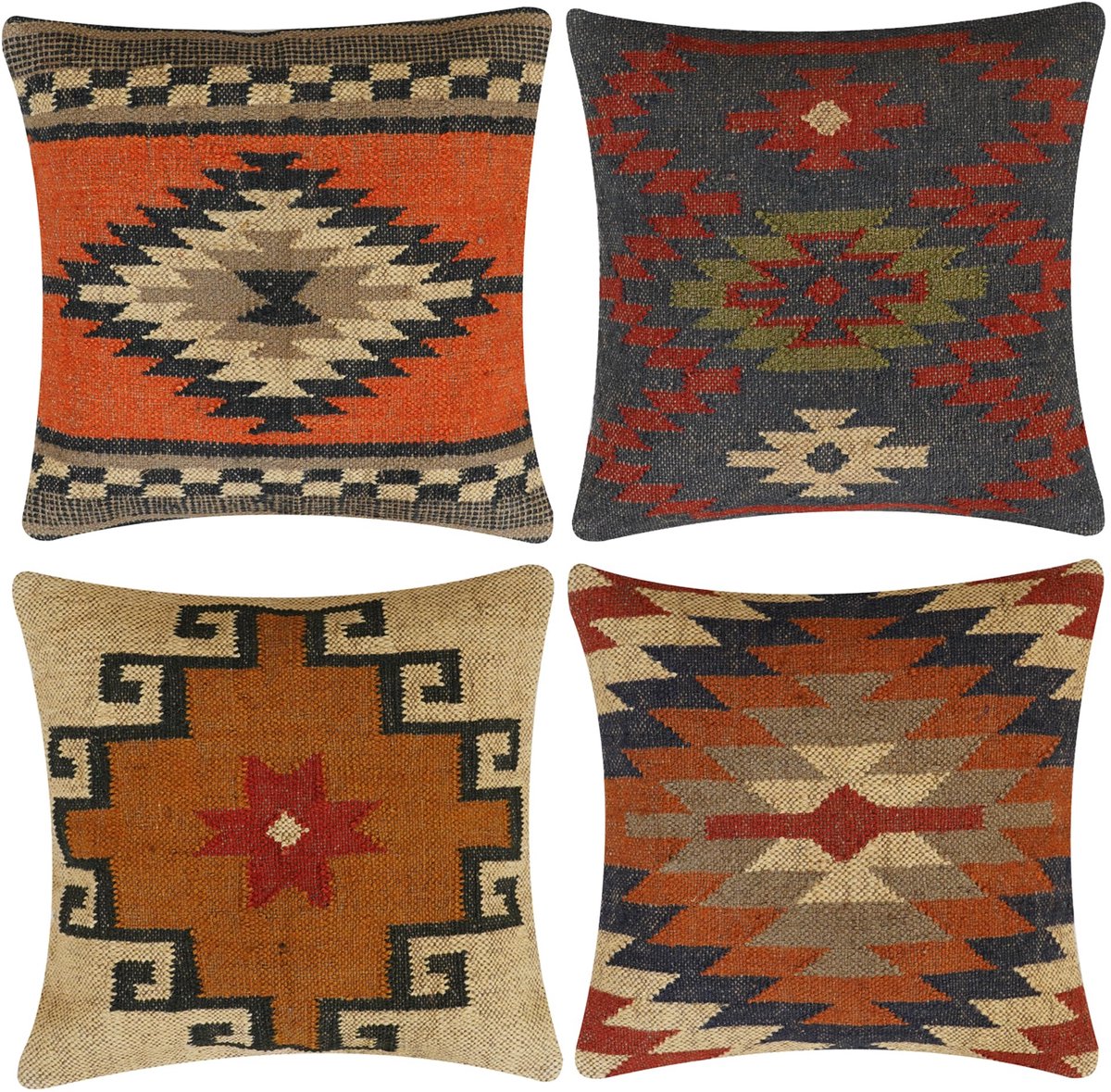 Kussenhoes vintage handgeweven Turkse kussensloop decoratieve worp (Stijl- 21)