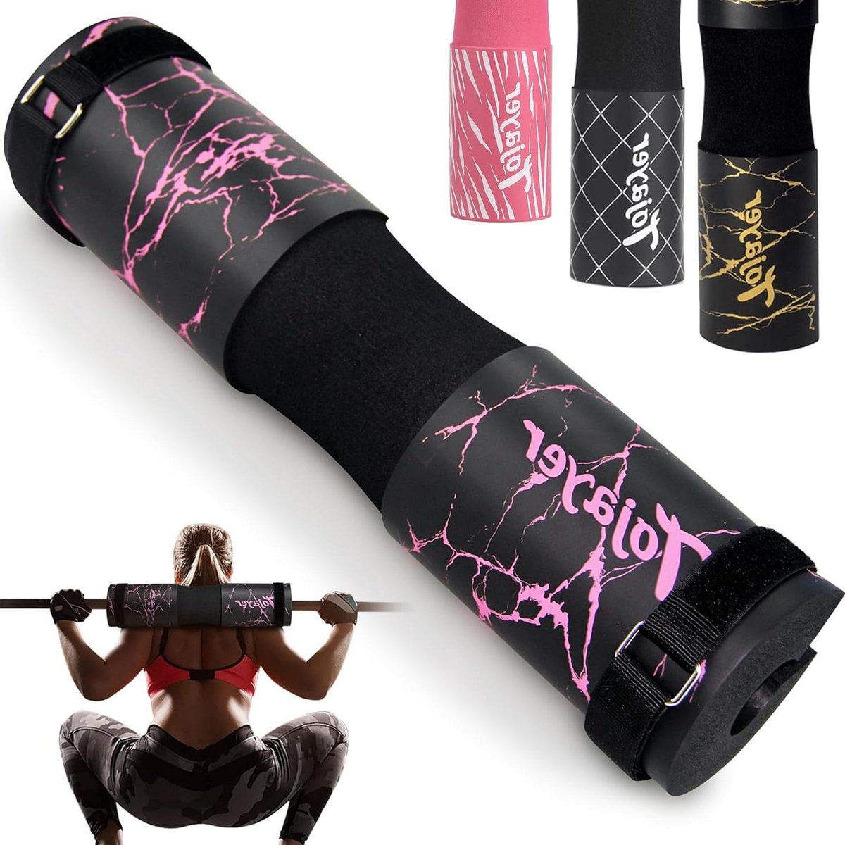Squat Pad - Halterkussen Neksteun - Gewichtheffen Trainen - Schuim Hoge Dichtheid - 44 cm - Roze