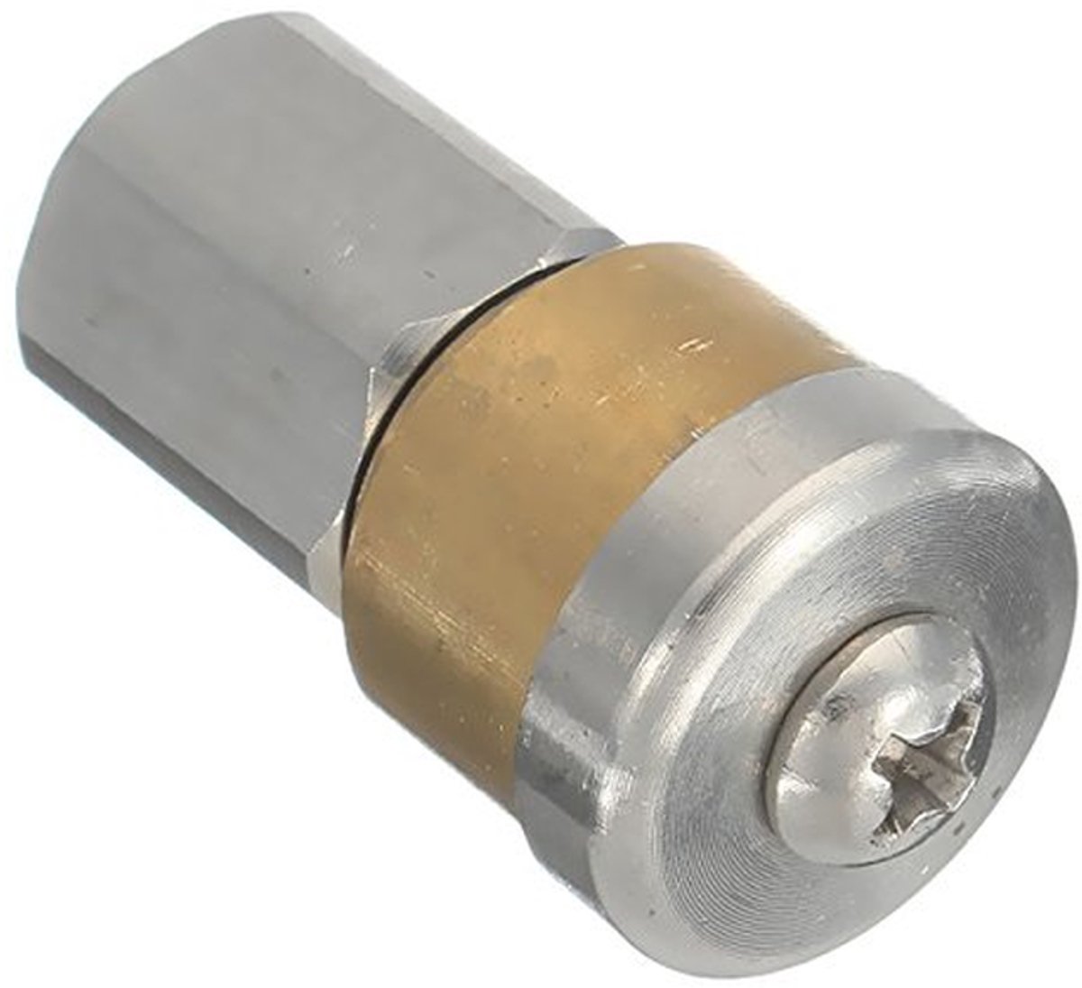 Riool Reinigingsmondstuk - Afvoer Jetter - Verstoppingen Verwijderen - Roterende 3 Jet - 1/8 Inch - Zilver