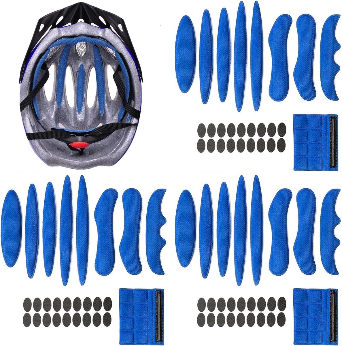 Fietshelm Pads - Reservekussen Helm - Helm Comfort - Universele Schuimvulling - 15.4 x 14.4 cm - Blauw