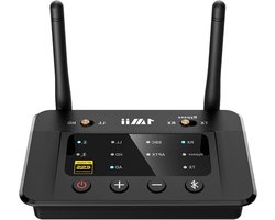 Bluetooth Audio Adapter - Zender Ontvanger - Draadloze Muziek - Audiophile ESS DAC - 80m Bereik - Zwart