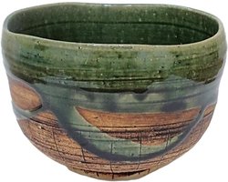 Matcha kom - Theekom Japans - Theeceremonie - Authentiek Mino Ware - 115 cm diameter - Groen