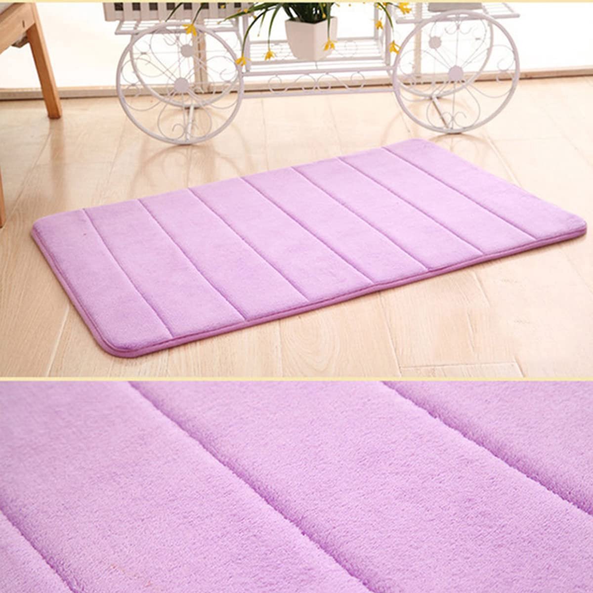 Badmat Memory Foam Zachte Badmatten Antislip Absorberende Badkamer Tapijten Rubber Back Runner Mat voor Keuken Badkamer Vloeren Roze50x80cm