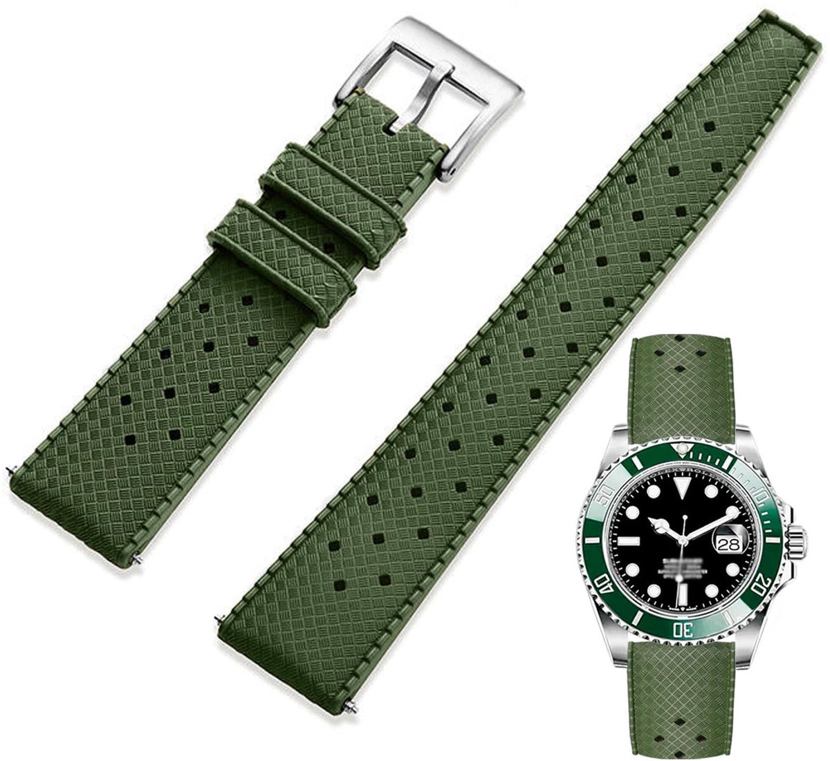 Rubberen Horlogebandje 18mm 20mm 22mm Quick Release Zachte Duurzame Universele Fluorrubber FKM Rubber Band Horloge Vervanging Band Band voor Mannen Vrouwen