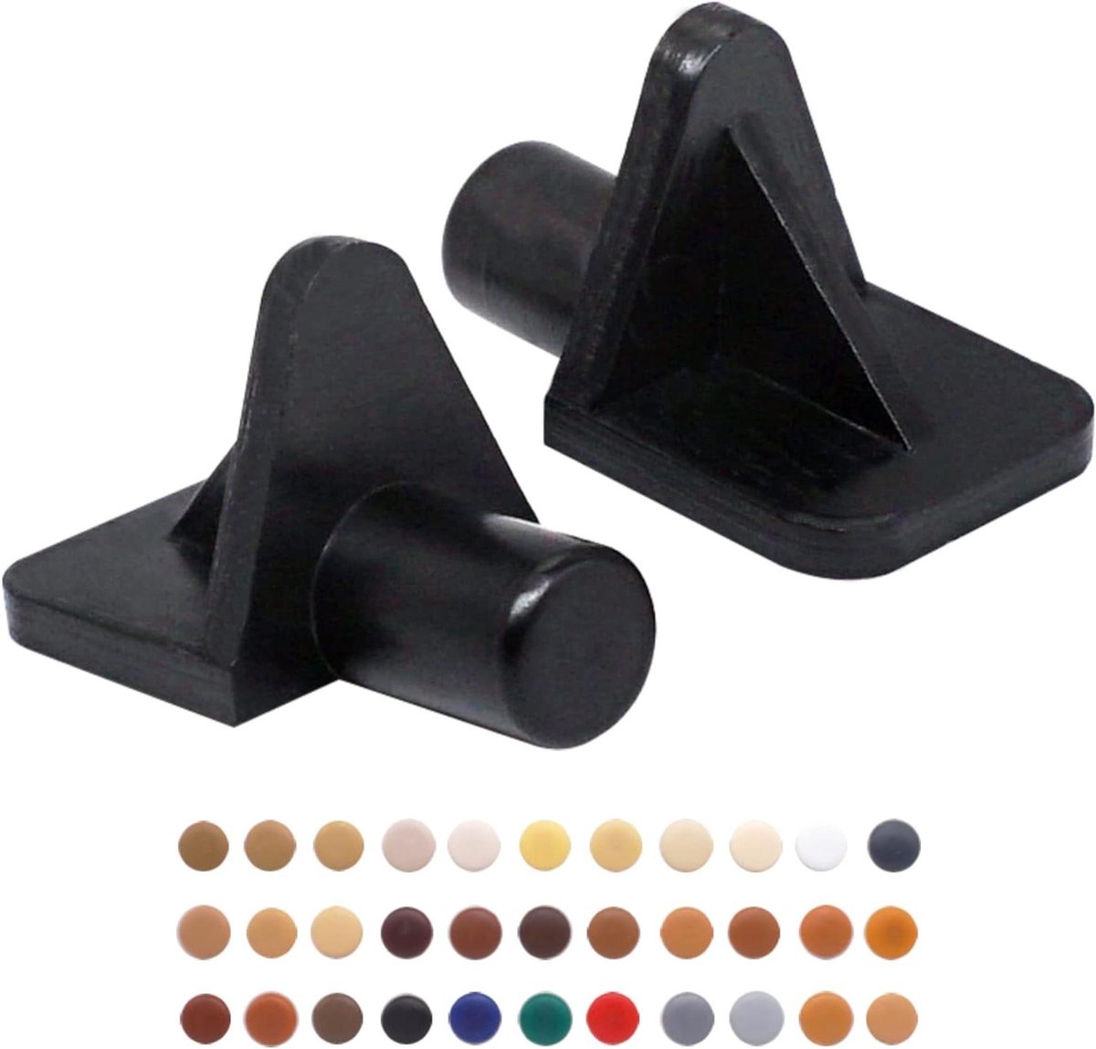 Planksteunen - Plankbeugels Pennen - Planken Bevestigen - Solide Kunststof Constructie - 5 mm Diameter - Zwart