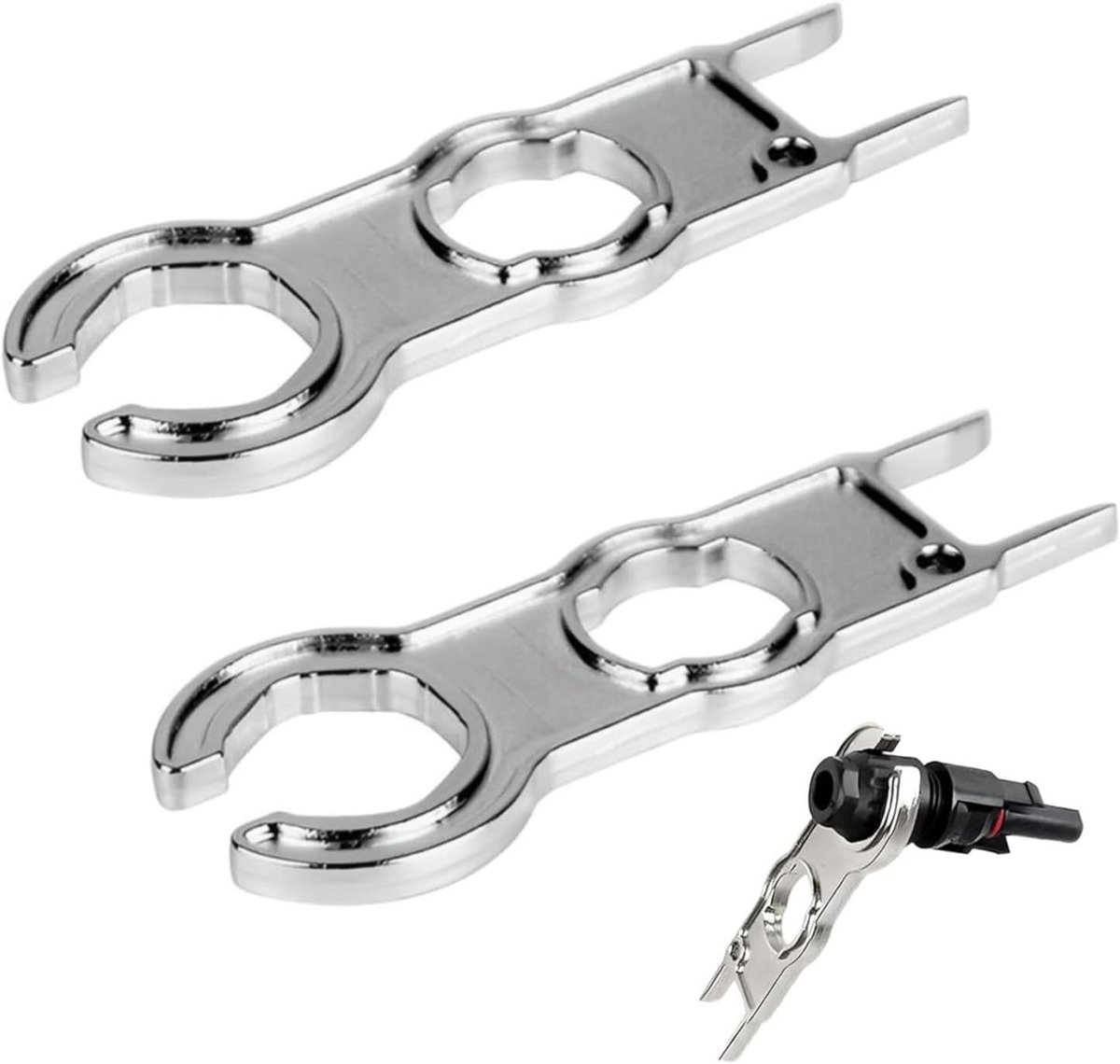 Paneelconnector Set - Krimptang MC4 - PV-kabel verbinden - Metalen scheidingssleutel - 10 x 8 x 1 cm - Aluminium