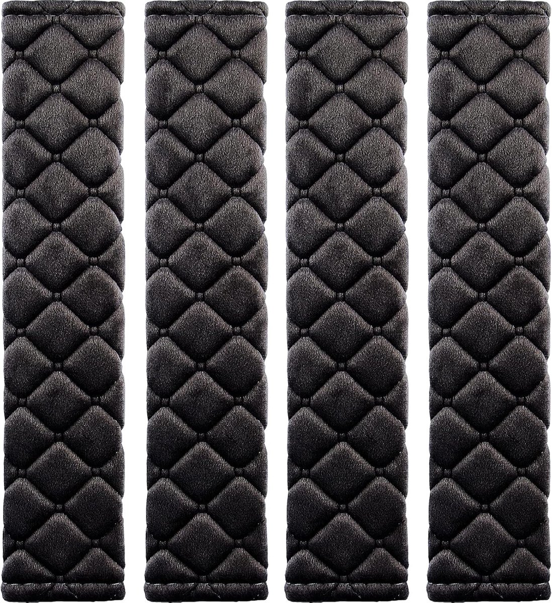 Autogordelkussen in verpakking van 4 stuks, bekleding voor zitgordel in de auto voor meer comfort op reis, zwart