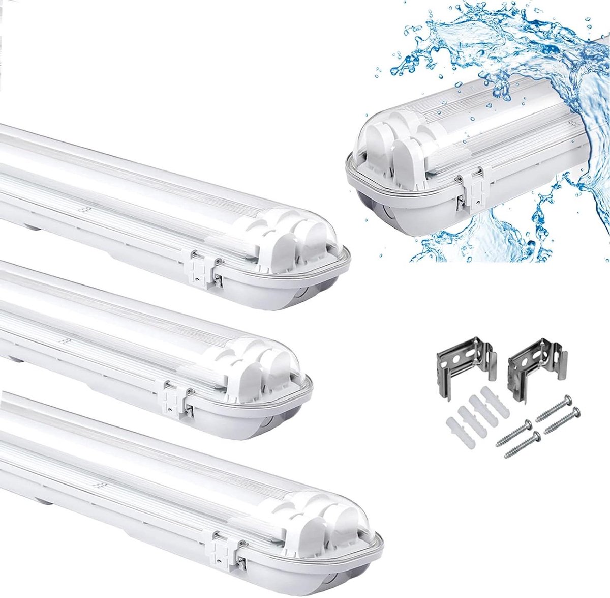 Led Lamp Vochtige Ruimtes - Badkamerlamp Garagelamp - Veilig Verlichten - IP65 Waterdicht - 150 cm - Wit
