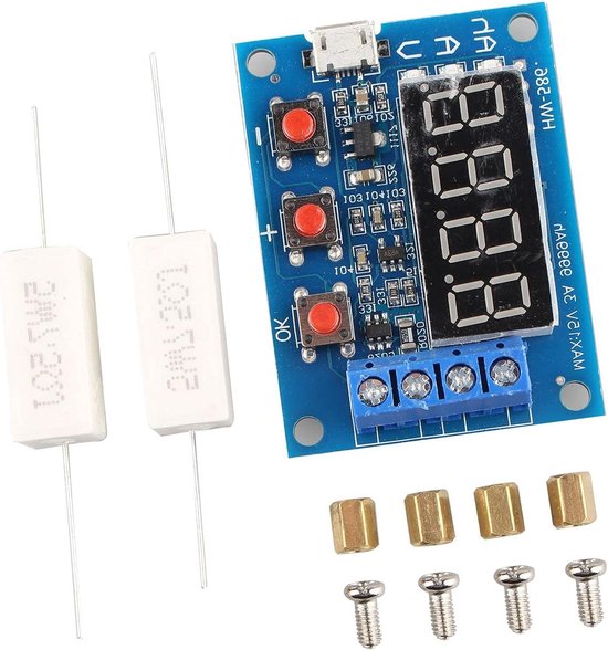 Batterij Capaciteit Tester - Accu Tester Capaciteitsmeter - Batterijen Testen - Digitale Weergave - 1.00V-15.00V - Blauw