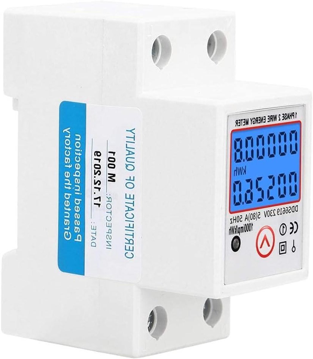 Elektrische Energiemeter - Kilowattuur Meter - Energieverbruik Meten - Hoge Nauwkeurigheid - 230V 50Hz - Wit