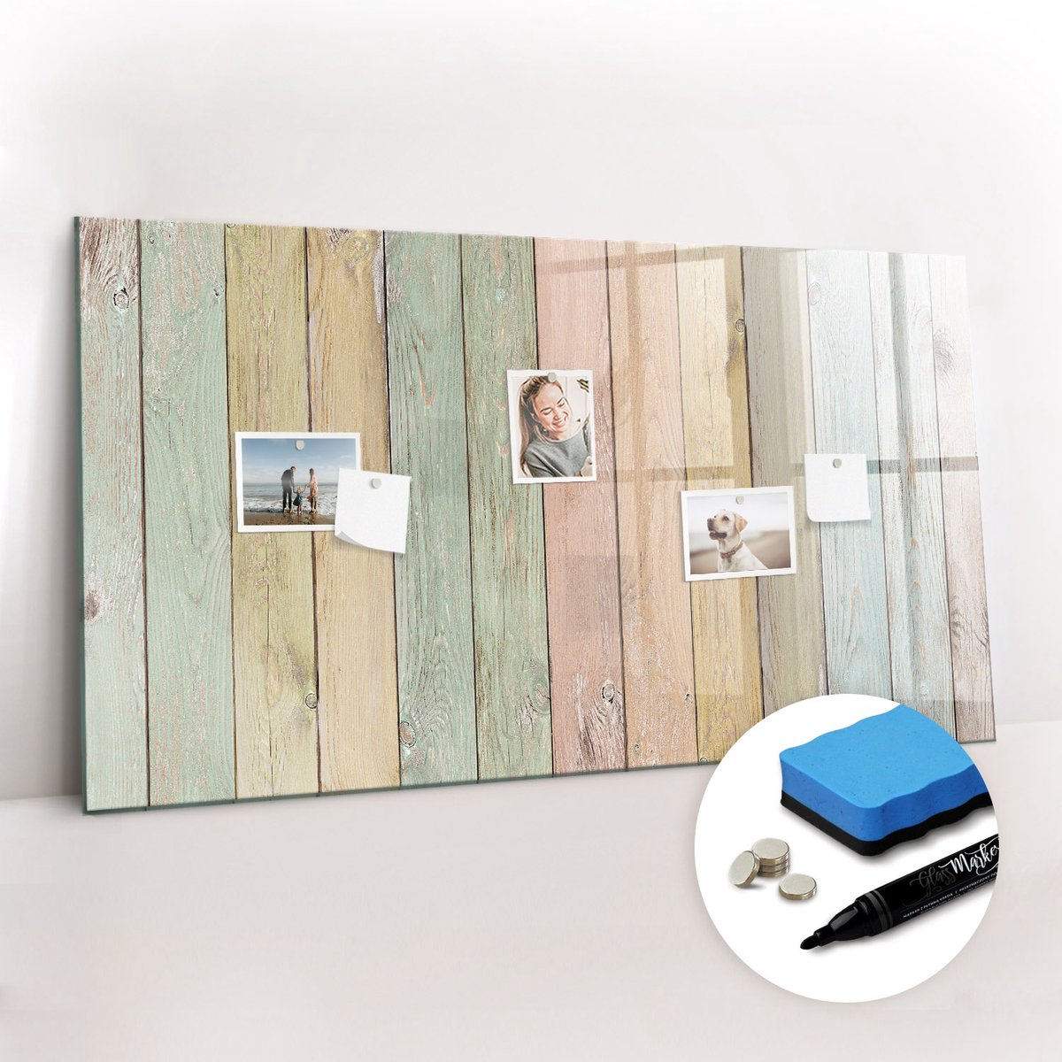 Tulup Whitebord - Kleurrijke borden - 120 x 60 cm - Veelkleurig Magnetisch Memobord - Gratis 5 Sterke Magneten + Whiteboard Marker & Wisser - Scandinavisch Design Bord - Memo Bord - Planning Muur