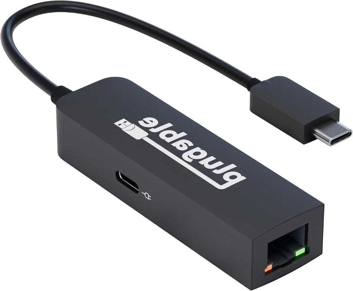 USB-C Ethernet Adapter - Netwerkadapter LAN Adapter - Sneller Internet - Met PD Opladen