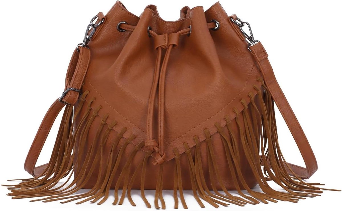Dames Crossbody Tas - Schoudertas Imitatieleer - Dagelijks Gebruik - Met Kwastje Versiering - 33 x 12 x 27 cm