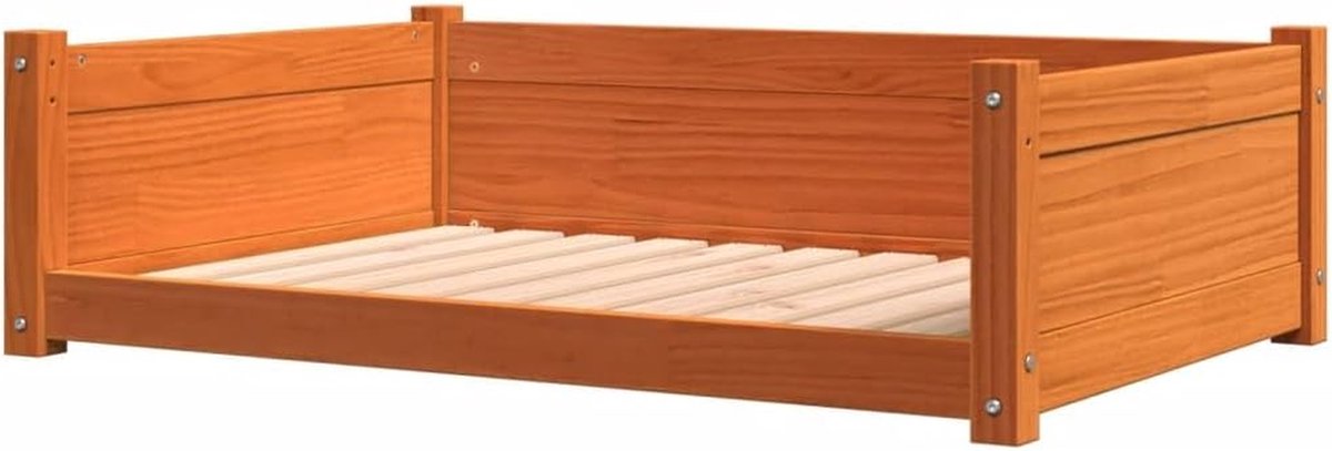 Hondenmand - Hondenbank huisdier - Comfortabel rusten - Massief houten frame - 95x65 cm - Bruin
