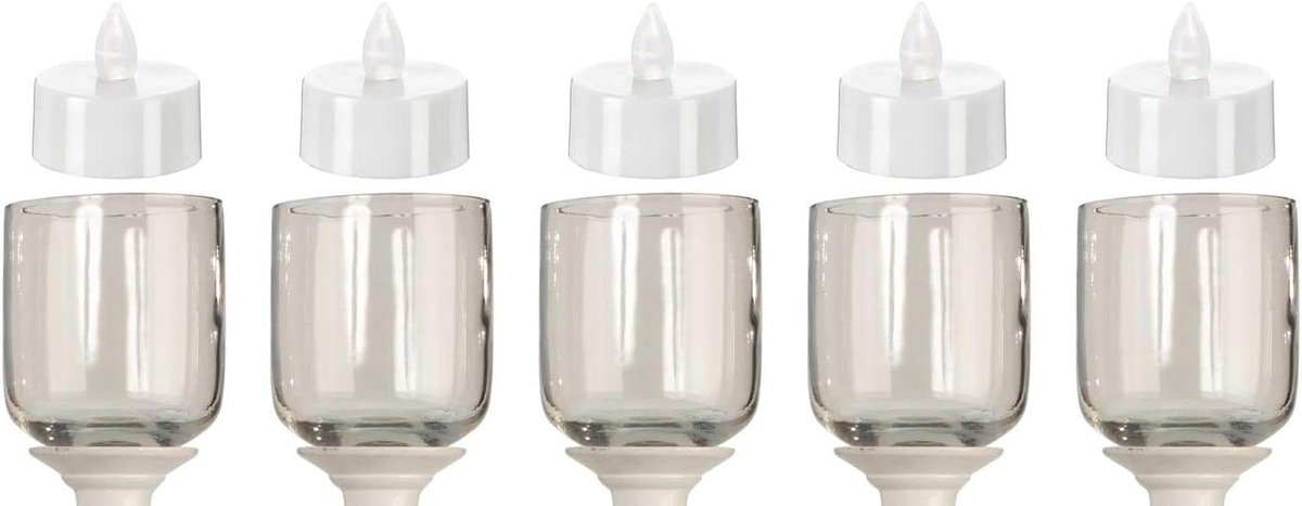 Theelicht glaasjes - Kaarsenhouders - Sfeerverlichting creëren - Bescherming tegen kaarsvet - 5 stuks 7 cm - Helder