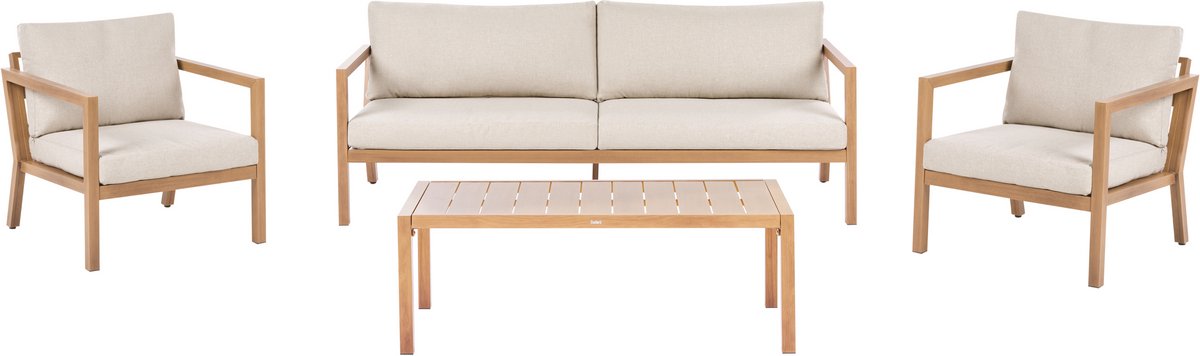 Beliani ONETA - Loungeset 5-zits - Lichtbruin - Aluminium