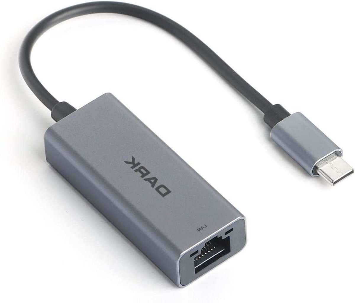 USB-C naar LAN Adapter - Ethernet Adapter - Internet Verbinding - Hoge Snelheid - 20 x 3 x 5 cm