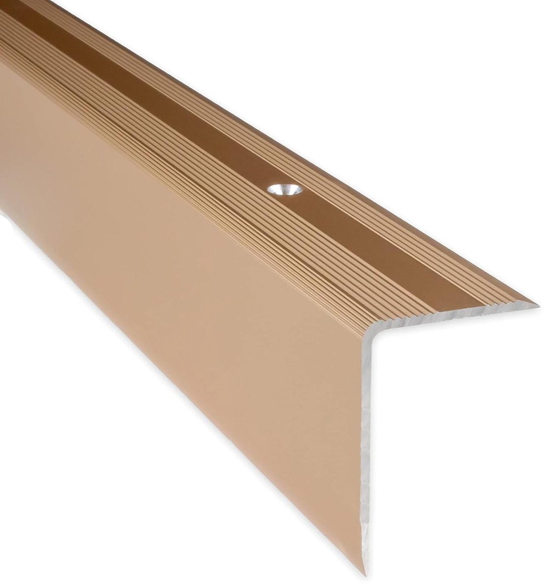 Trapneus Aluminium - Trapprofiel Vloerprofiel - Trap afwerken - Met schroefgaten - 30 x 42 x 1000 mm - Brons licht