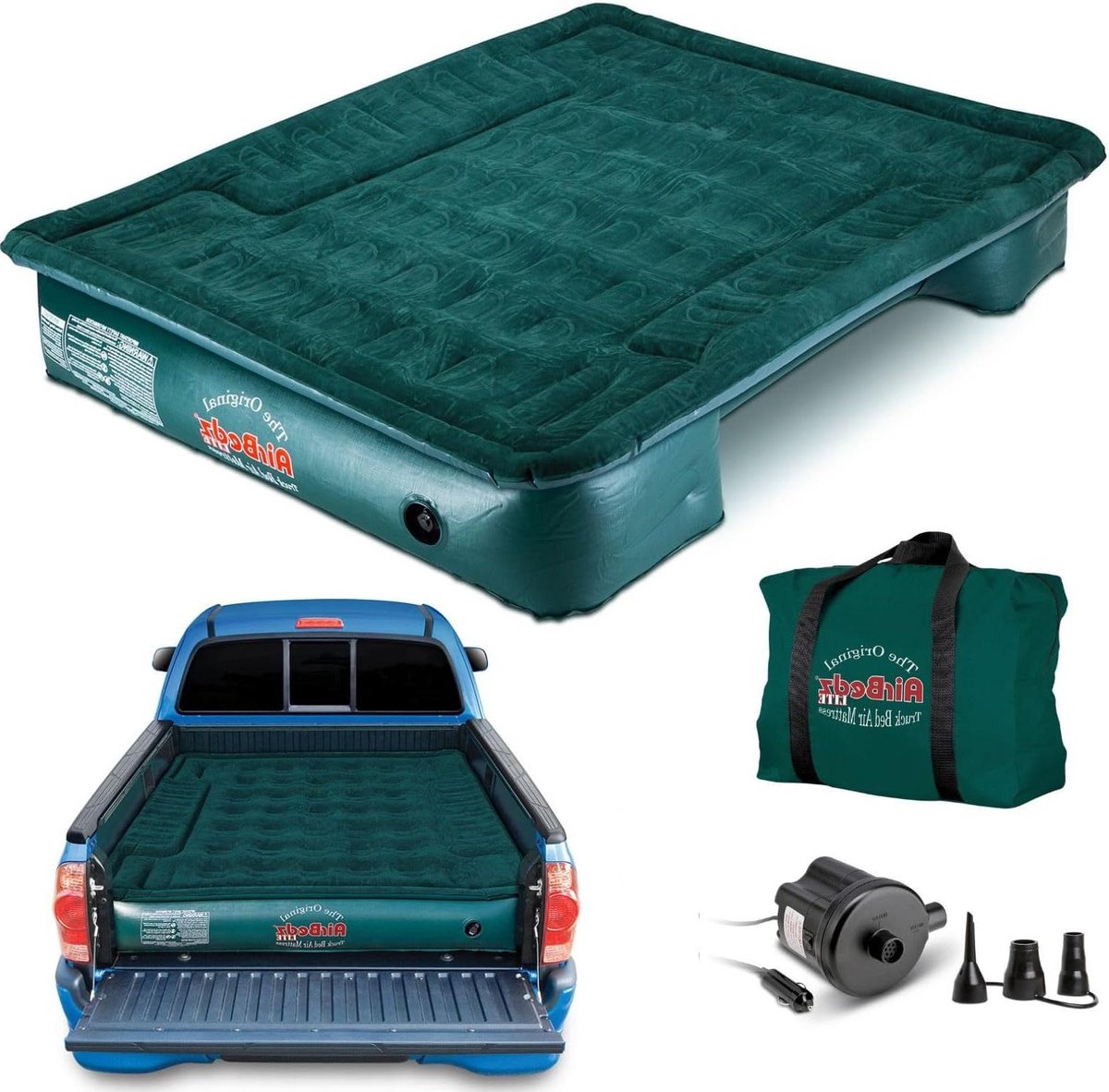 Luchtbed Vrachtwagen - Luchtmatras Auto - Kamperen Reizen - Comfort Coil Systeem - 190 x 160 x 30 cm - Groen