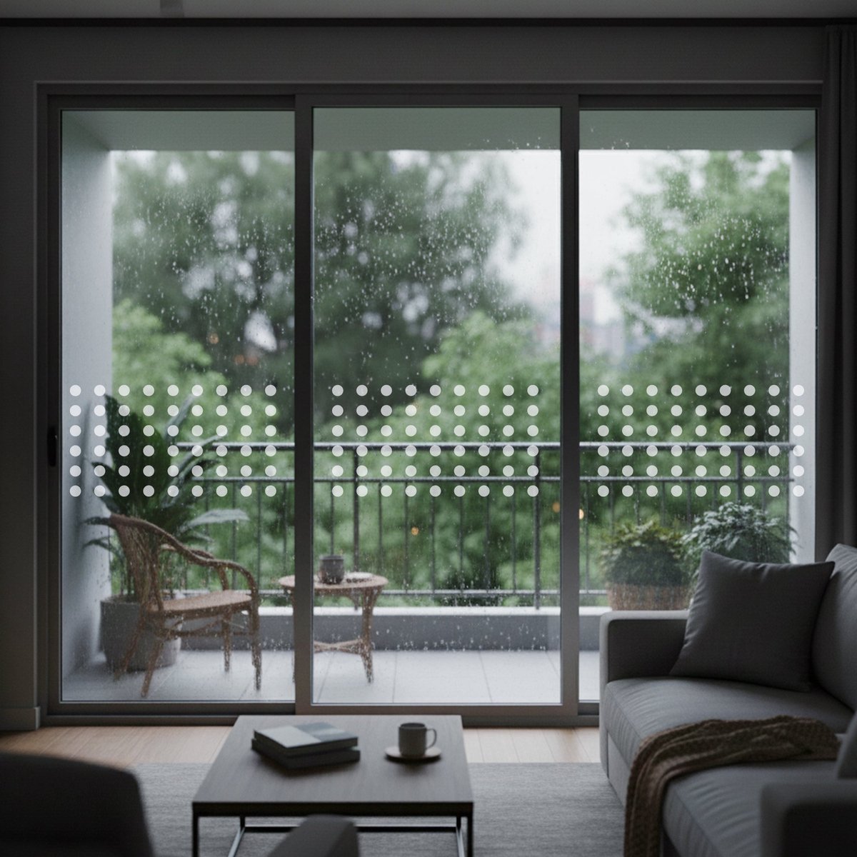 Privacy raamfolie - 25 cirkels - Zelfklevende raamfolie voor ramen en douchedeuren - 45x45