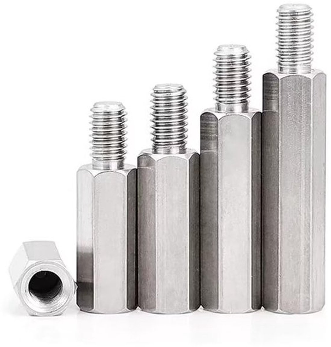 Dailygoods - Afstandhouders - Roestvrij staal - Hex-vormig - M3 x 60
