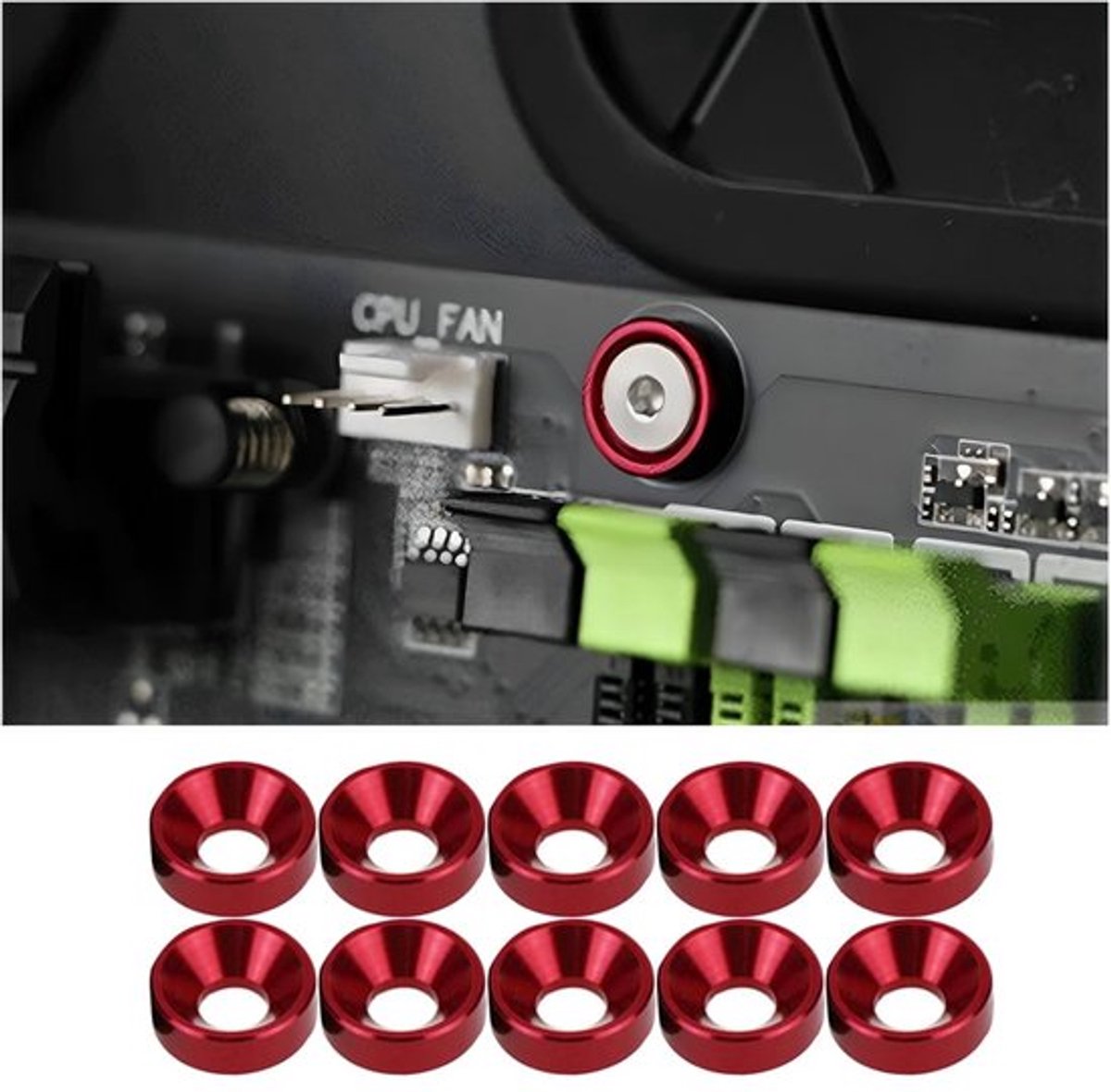 Allecto - Aluminium Sluitringen - Verfraaiing - Rood - Universeel