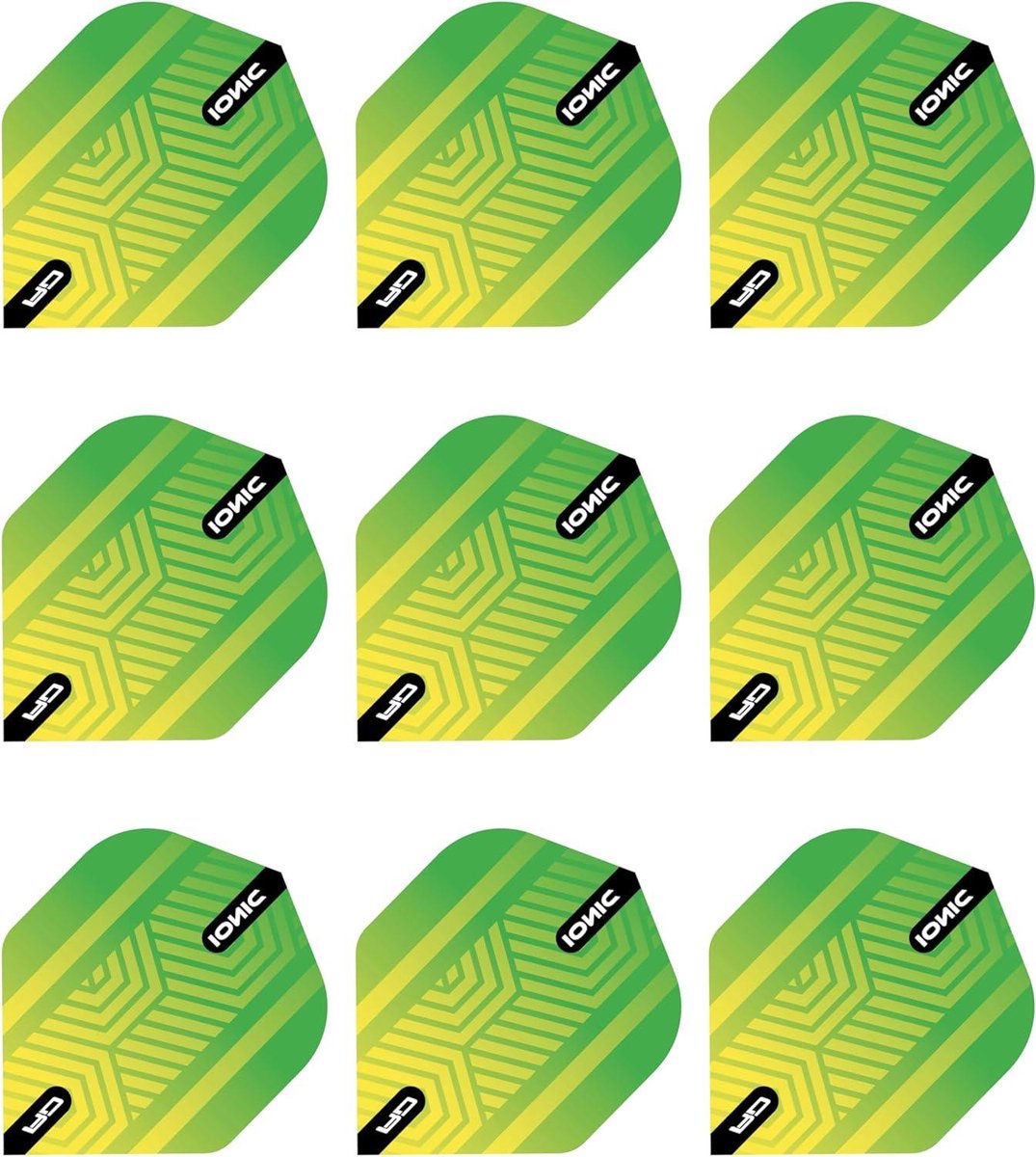 Dart Flights - Vliegjes - Darts Spelen - Ionic Tech Finish - 3 Sets - Groen en Geel