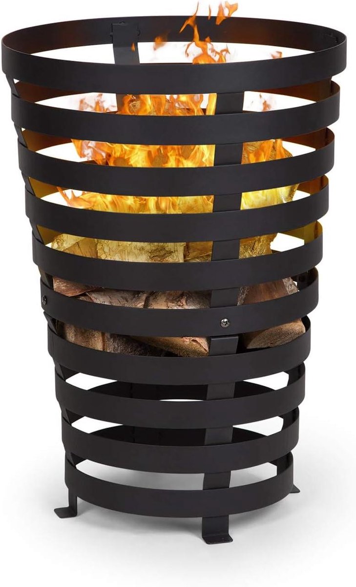 Vuurkorf Staal - Buitenhaard Tuinhaard - Sfeerverhogend Buiten - Robuuste Standaard - 42 cm - Zwart