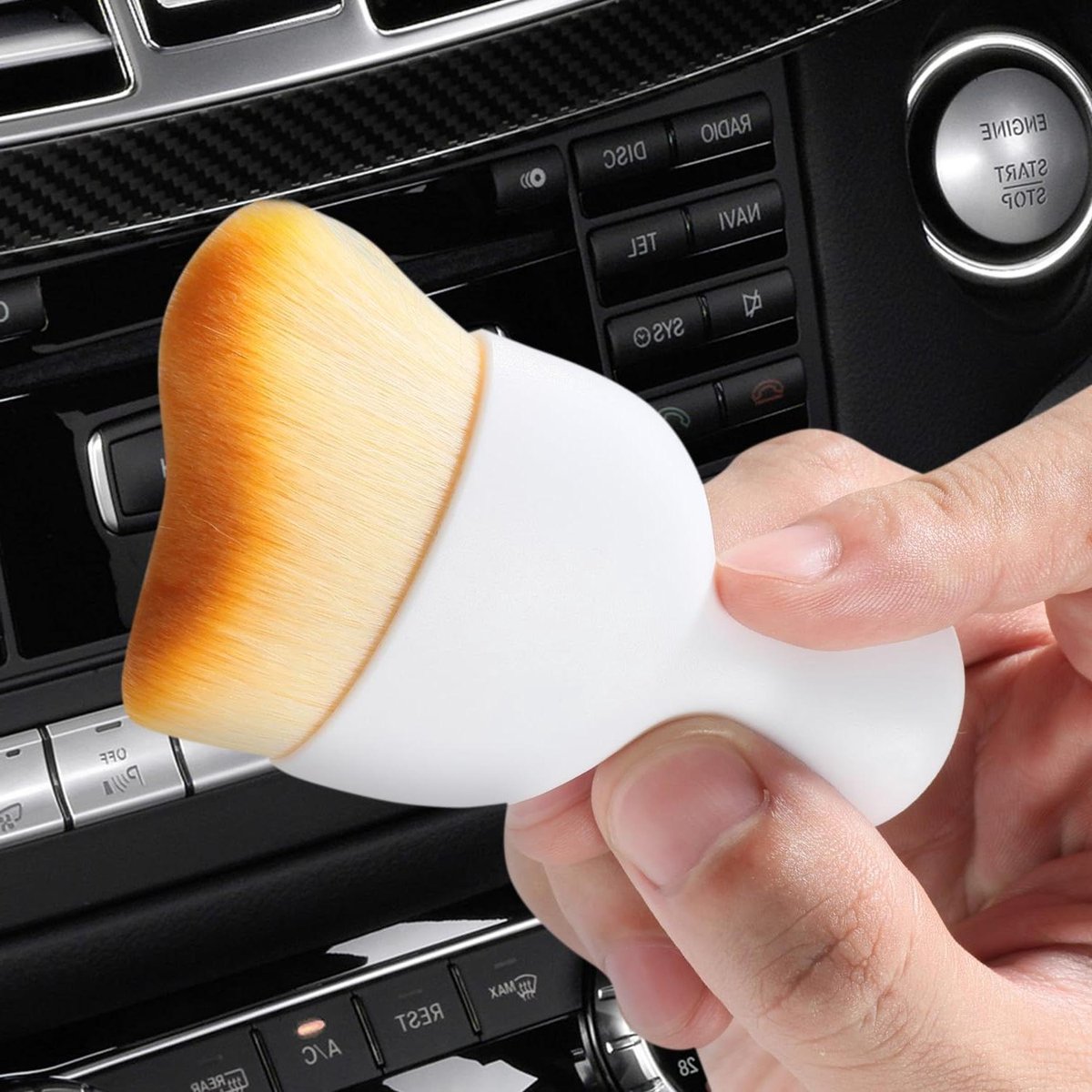 Auto Interieur Borstel - Dashboard Stofborstel - Auto Reinigen - Zachte Haren Ontwerp - 98 cm x 45 cm - Wit