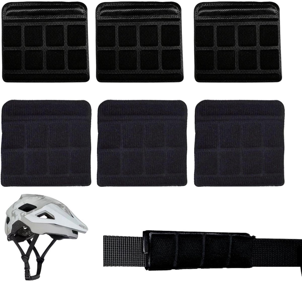 Helmmutsen Set - Helm Kussentjes - Helm Comfort - Universele Pasvorm - 6 Stuks - Zwart
