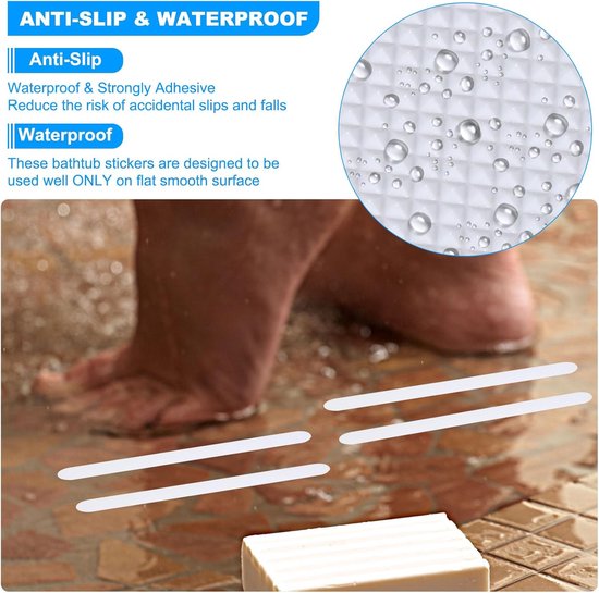 Antislip Strips Badkuip - Douche Stickers Veiligheid - Voorkom Uitglijden - Eco Lijm Geen Residue - 38 x 2 cm — afbeelding 5