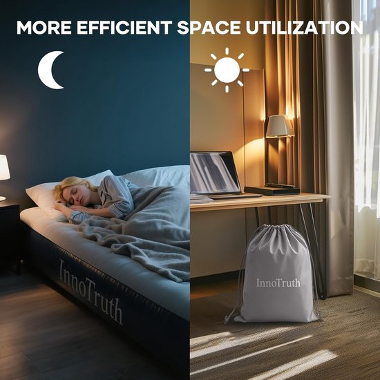 Luchtbed Vol Met Ingebouwde Pomp - 33 cm Hoog Comfort - Duurzaam Opblaasbaar Matras voor Gasten en Camping — afbeelding 4