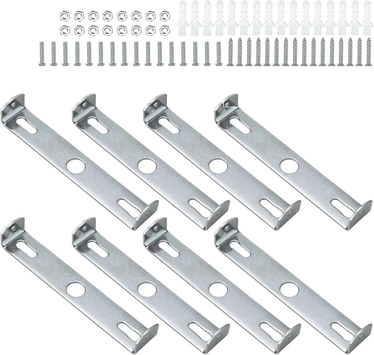 Lampen Montagebeugel - Plafondhouder Set - Verlichting Installeren - Sterk Koolstofstaal - 8 Stuks - Zilver