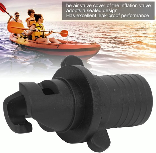 Ventiel Adapter - Luchtpomp Connector - Watersport Uitrusting - Lekvrij Ontwerp - 5.6 cm Lengte - Zwart — afbeelding 5