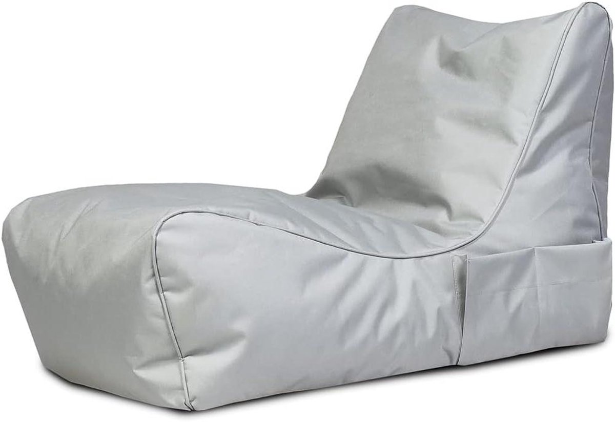 Polyester Poef - Zitzak Armstoel - Ontspannen Zitten - Met Handvat - 80x60x60cm - Parelmoer