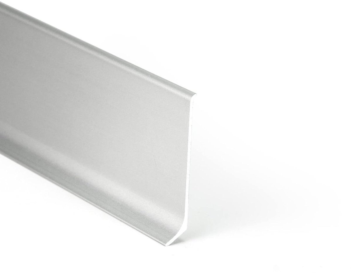 Aluminium Plint - Vloerlijst Profiel - Afwerking Vloer - Geanodiseerd Aluminium - 10 meter - Zilver