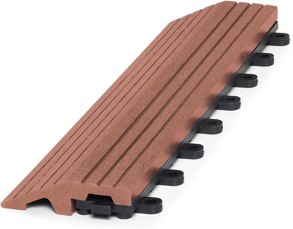 Composiet Terrastegels - Vlondertegels Balkontegels - Terras Aanleggen - Onderhoudsarm WPC - 30x30 cm - Ebbenhout Grijs Teak