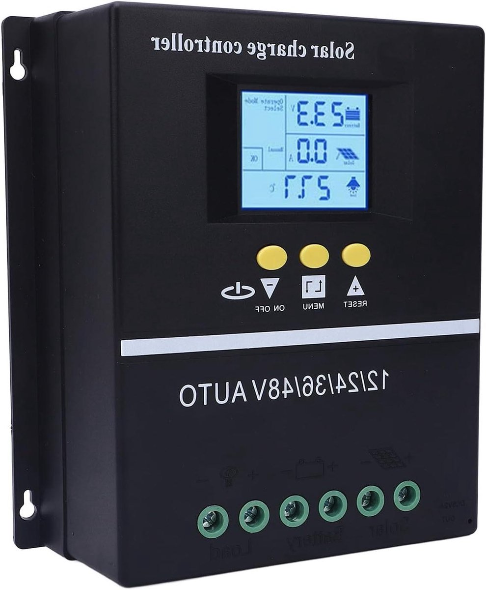 Zonne Laadregelaar - MPPT Controller - Energie Beheer - Automatische Systeemherkenning - 60A - Grijs