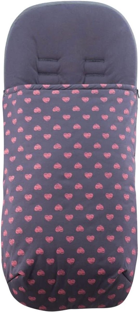 Voetenzak Kinderwagen - Universele Hoes - Comfortabele Ritjes - Waterdichte Buitenkant - 98 cm Lengte - Fluorescent Heart