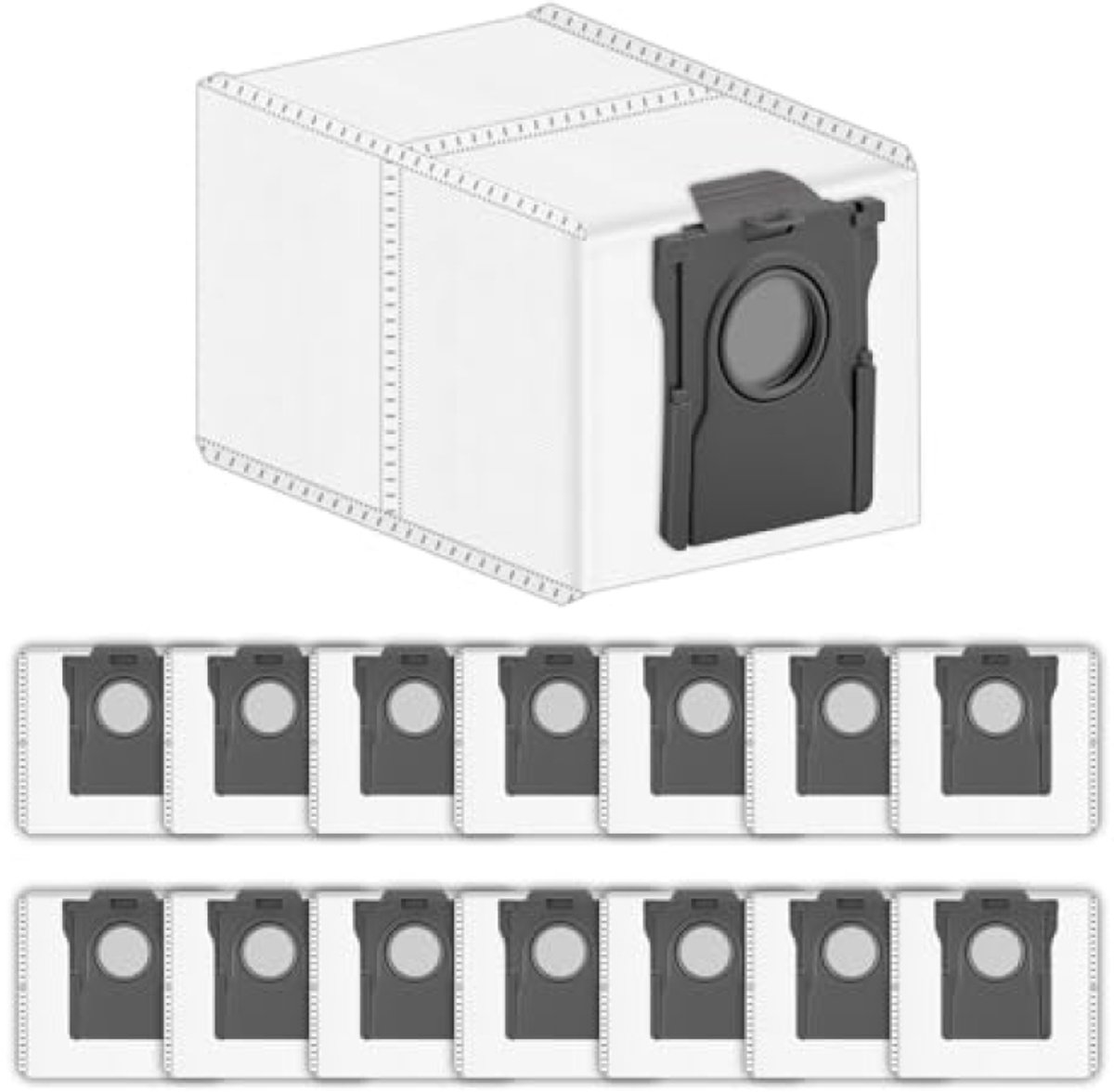 Vervangende Stofzakken - Robot Stofzuigerzakken - Huis Schoonhouden - Hoogwaardige Filtratie - 15 Stuks - Wit