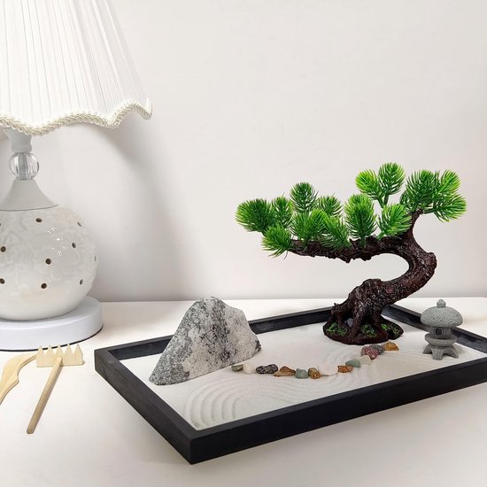 Zen Zand Meditatie Ornament - Zen Tuin Japanse Zandtuin - Mindfulness Bevorderen - Ambachtelijk Kampioenschap - 30 x 20 cm — afbeelding 2