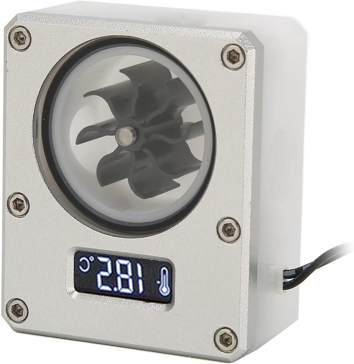Waterstroommeter PC - Koeling Indicator - Waterkoeling Monitoren - LCD Scherm - G1/4 Draad - Zilver