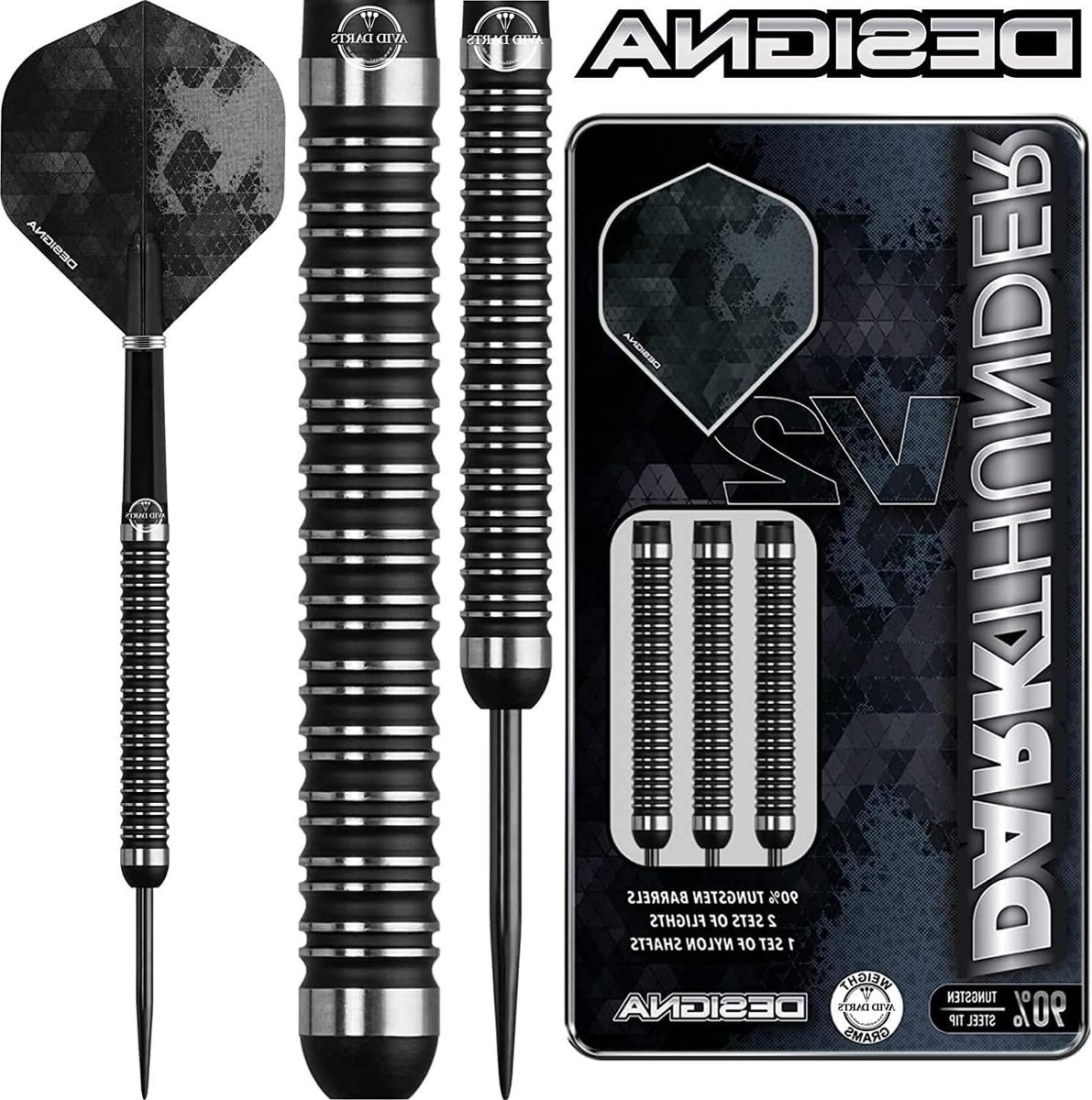 Steel Tip Darts - Dartpijlen Set - Precisie Werpen - 90% Tungsten - 24 g - Zwart