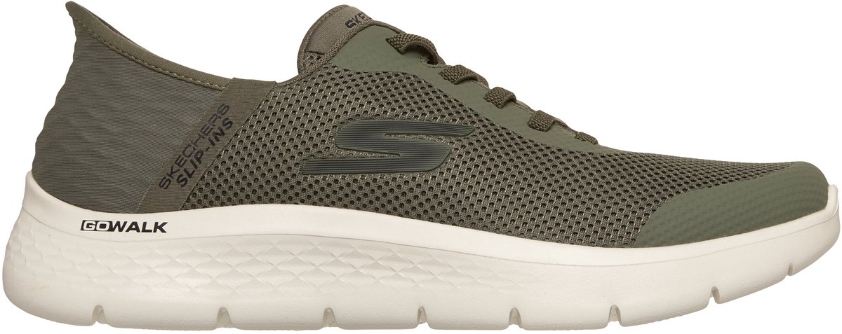 Skechers GO WALK FLEX - HANDS UP Heren Instappers - Groen / Zwart