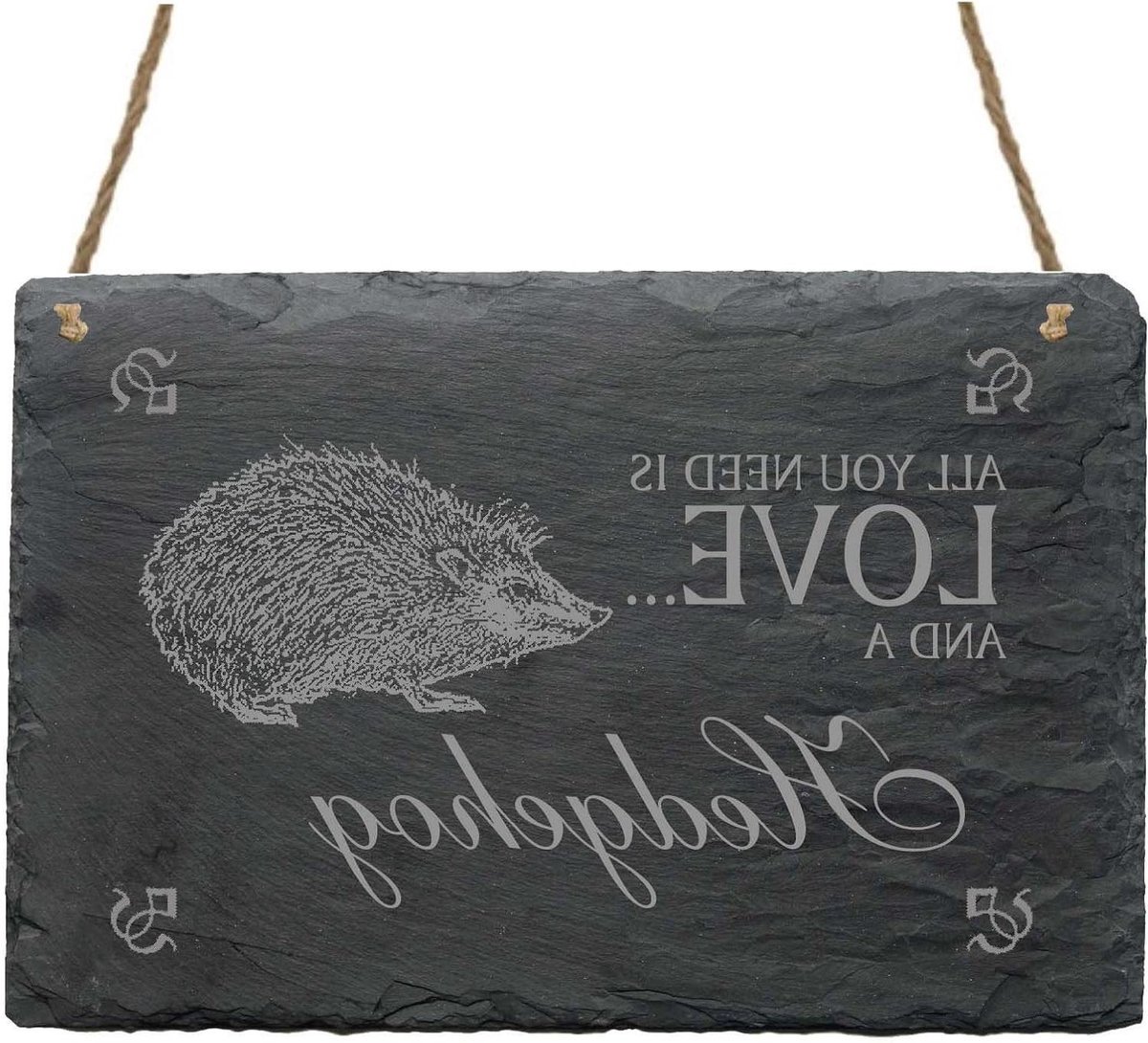 Leistenen bord - Decoratief schild - Wanddecoratie - Lasergegraveerde spreuk - 22 x 16 cm - Grijs