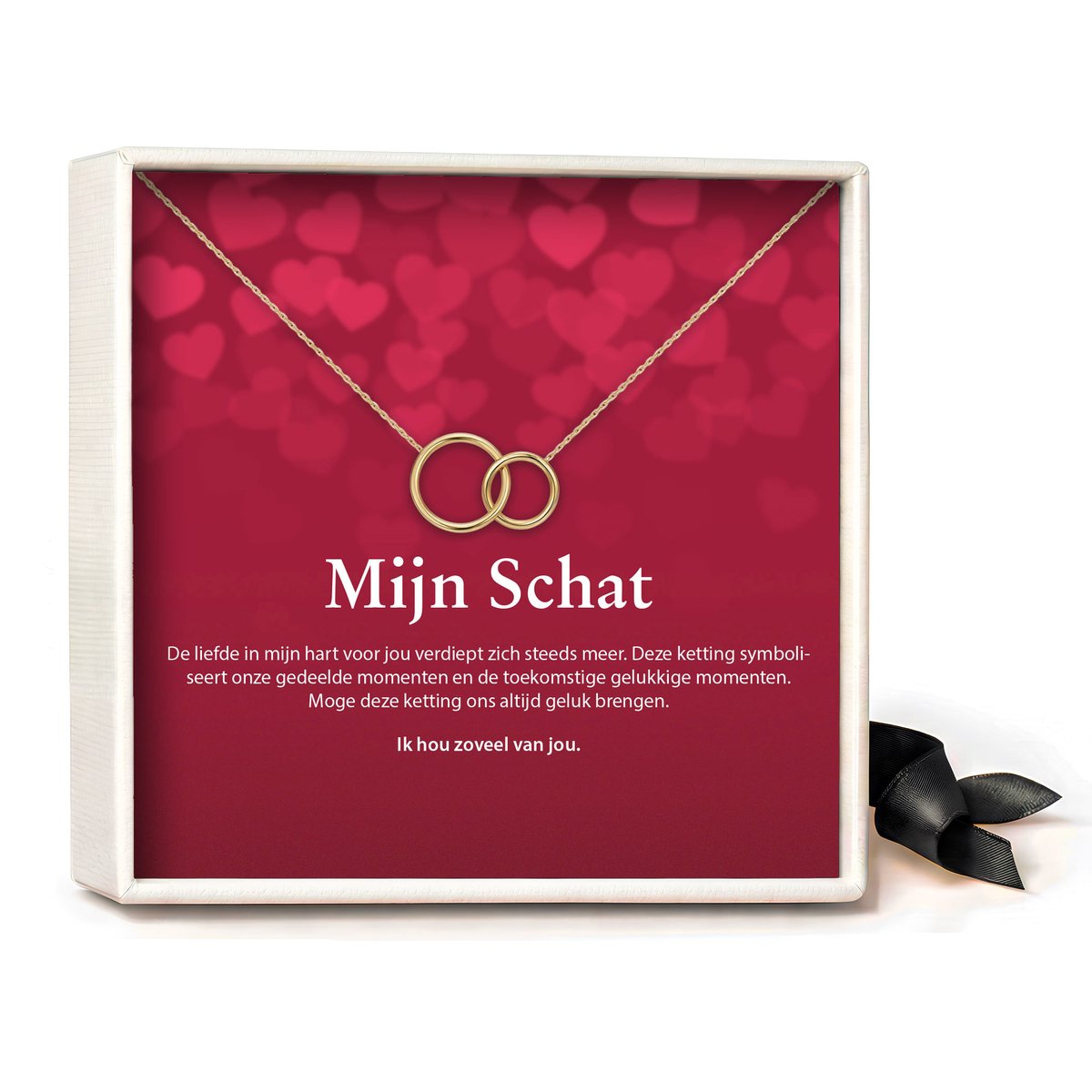 Pera Jewelry - 925 sterling zilveren Twee Ringen ketting - Mijn schat - Collier - Ketting Dames - Ketting met Hanger