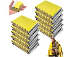 Reddingsdeken Set - Nooddeken Folie - Outdoor Noodsituaties - Extra Sterk Materiaal - 10 Stuks 210x160 - Goud Zilver