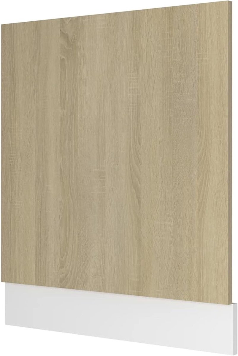 Vaatwasserscherm met plint Vaatwasser frontpaneel Keuken Integratie Robuust spaanplaat 595x3x67 cm Sonoma-eiken