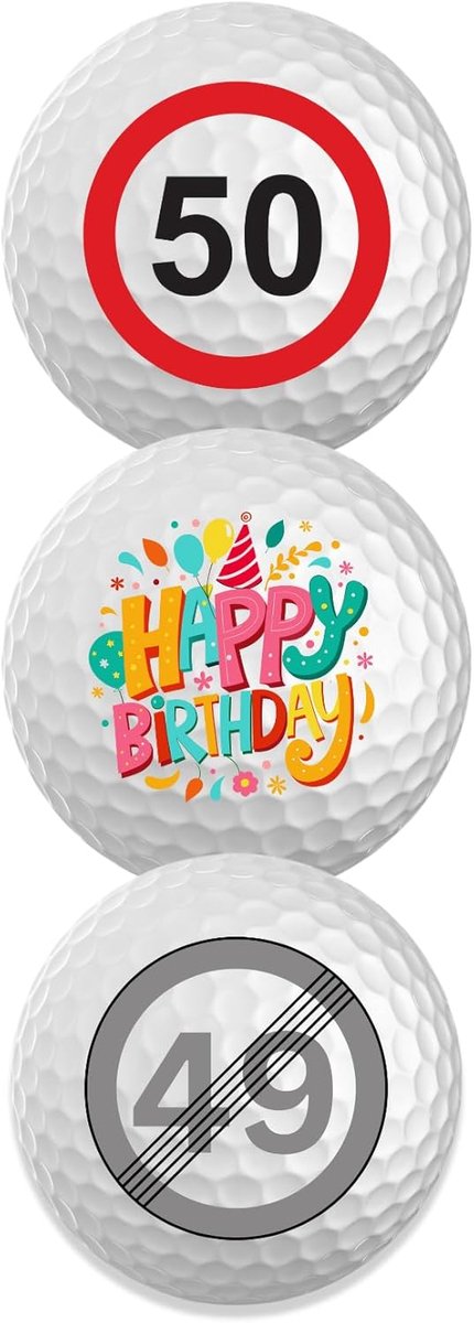 Golfballen Set - Verjaardagscadeau Golf - Cadeau Geven - Uniek Design - 3 Stuks - Wit — afbeelding 4